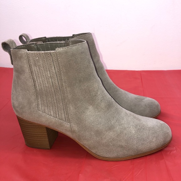 INC International Concepts Shoes - INC GRAY LEATHER PULL ON ANKLE BOOTS SZ 11